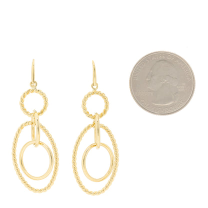 David Yurman 18K Yellow Gold Mobile Oval Drop Earrings 2 of 4