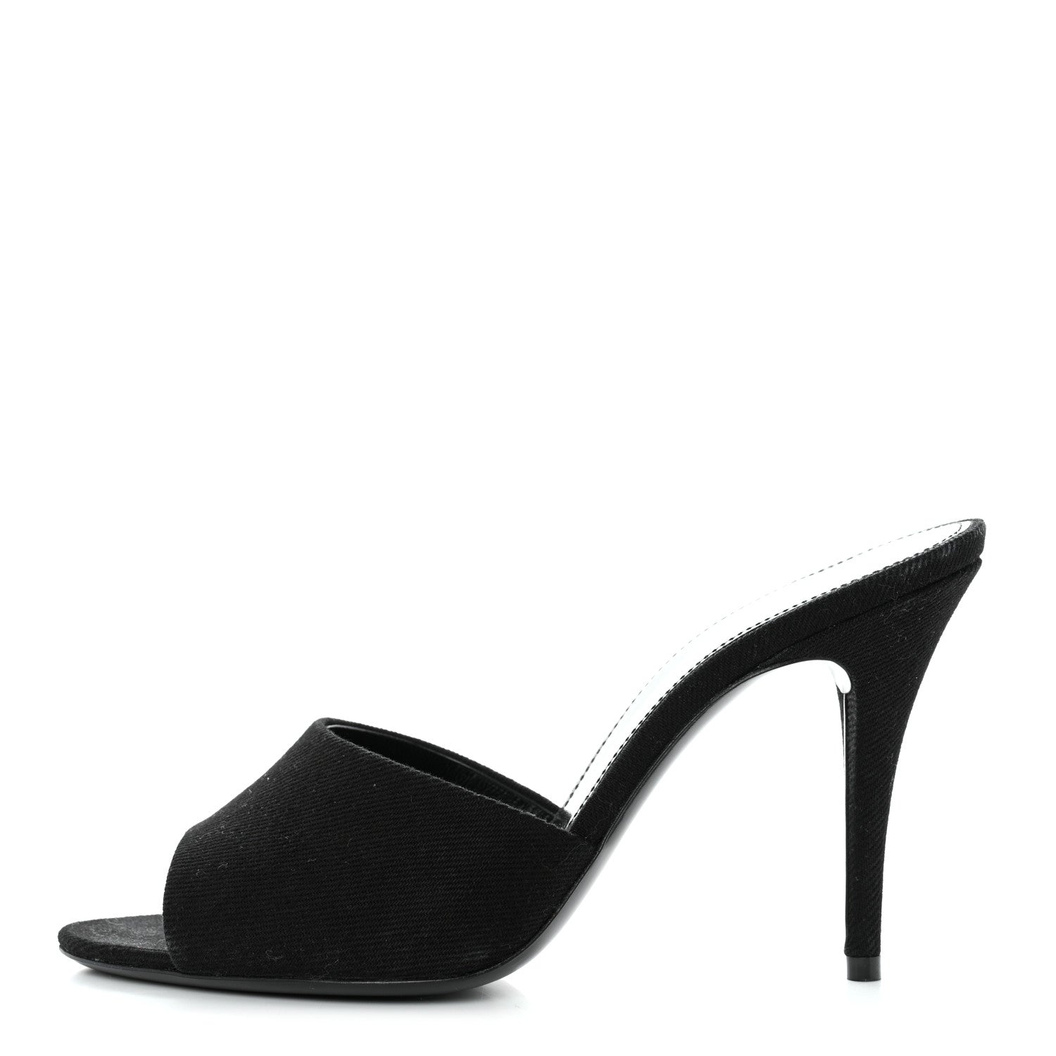 Saint Laurent Denim La 16 Mule Sandals 37.5 Black 1 of 8