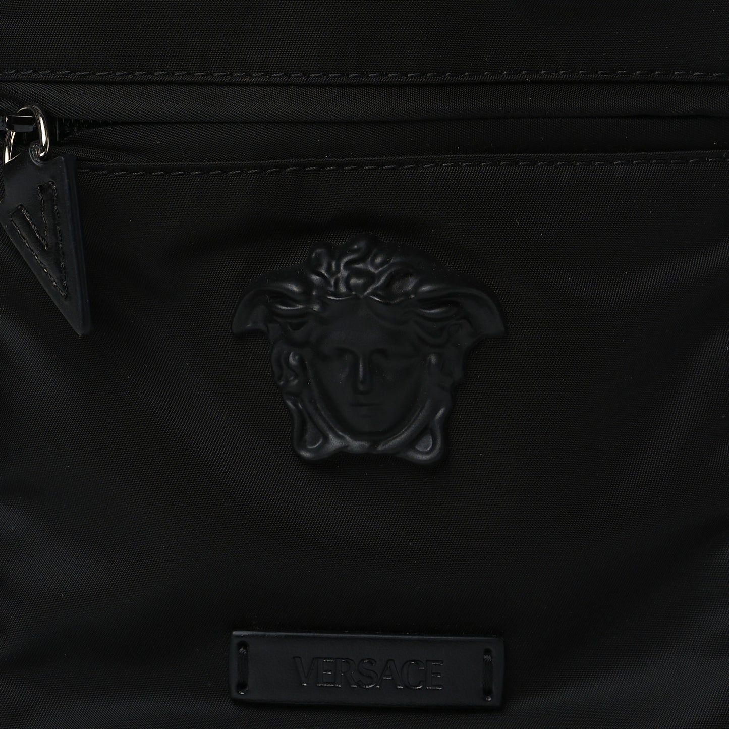 Nylon Palazzo Medusa Crossbody Bag Black