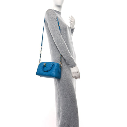 Louis Vuitton Calfskin Nanogram Embossed Speedy 20 Bleu 3 of 8