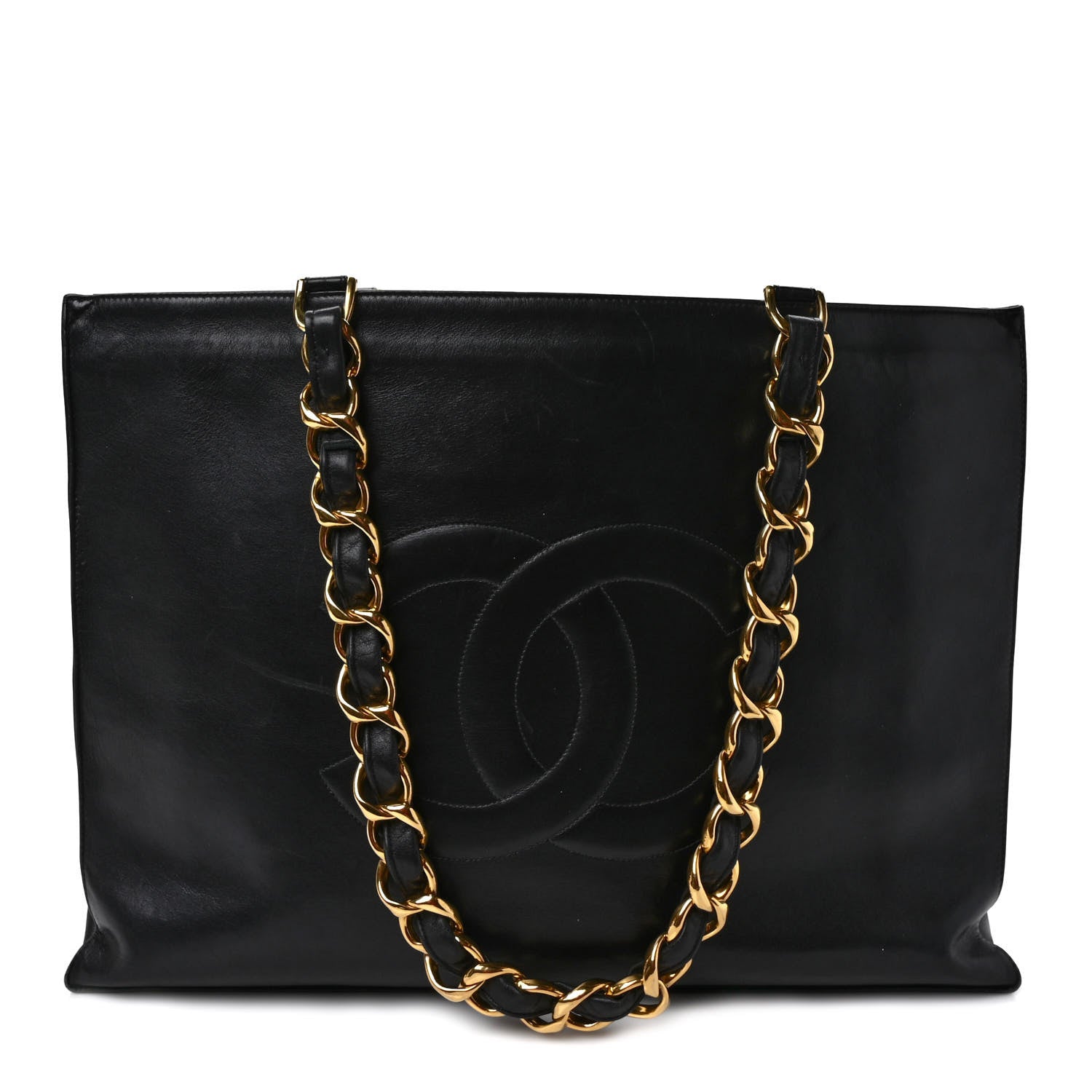 Chanel Lambskin CC Tote Black 1 of 12