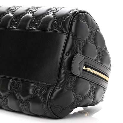 Gucci Calfskin GG Matelasse Medium Bowler Bag Black Natural 10 of 10