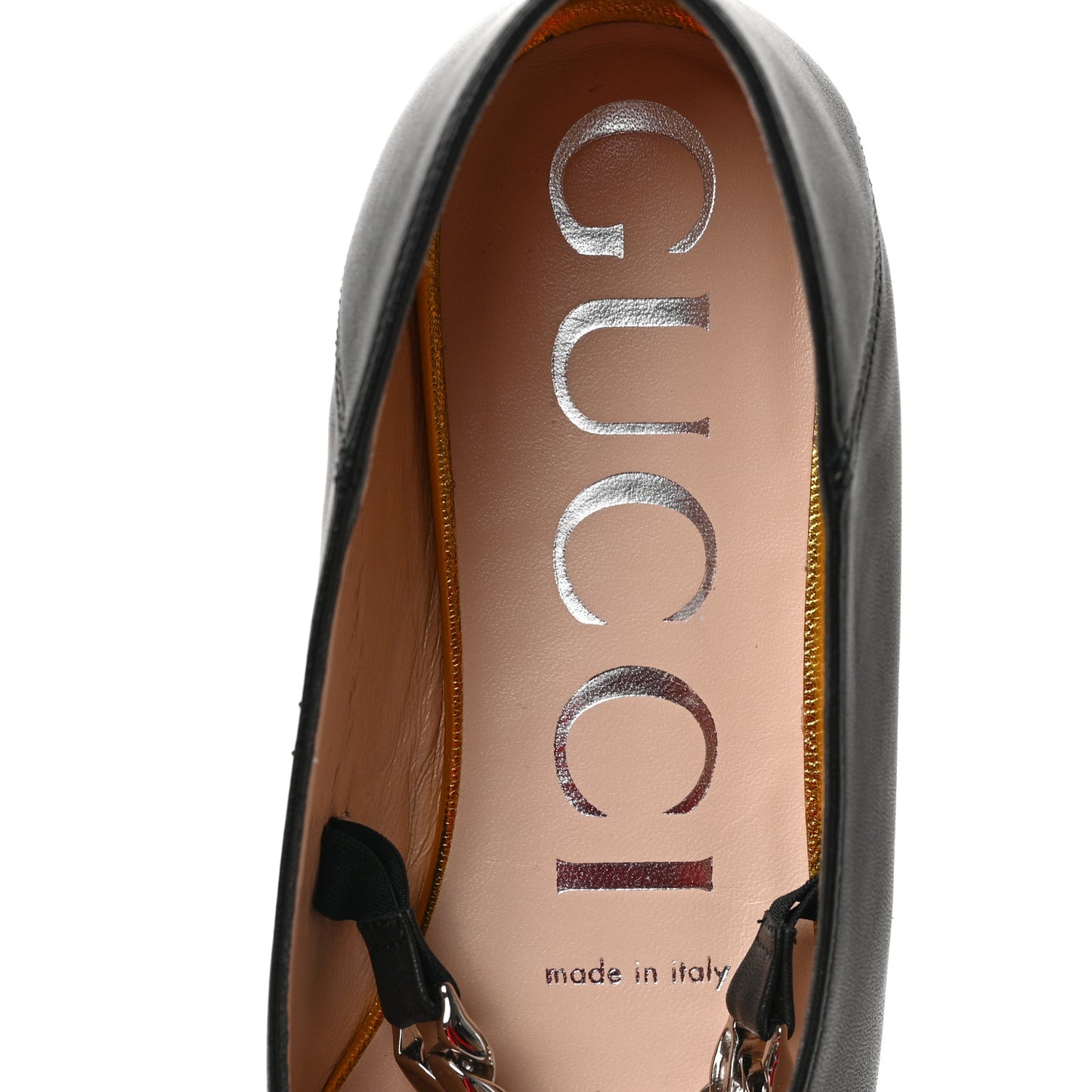 Nappa Lumiere Deva Horsebit Chain Embellished Flats 36.5 Black