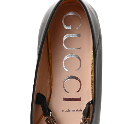 Gucci Nappa Lumiere Deva Horsebit Chain Embellished Flats 36.5 Black 7 of 9