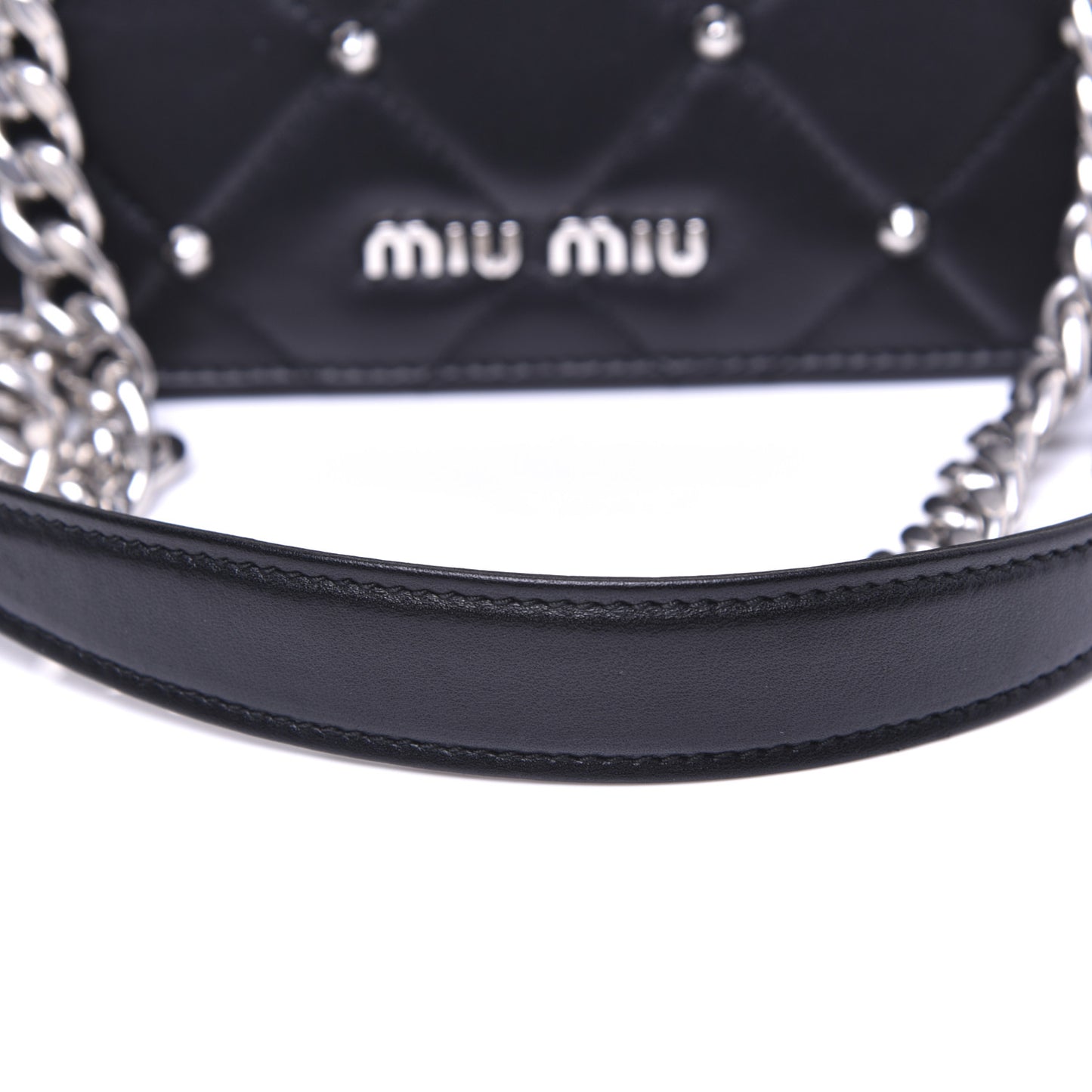 Pattina Nappa Crystal Studded Borchie Flap Bag Black