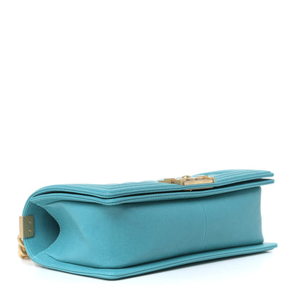 Chanel Caviar Quilted Medium Boy Flap Turquoise 4 of 13