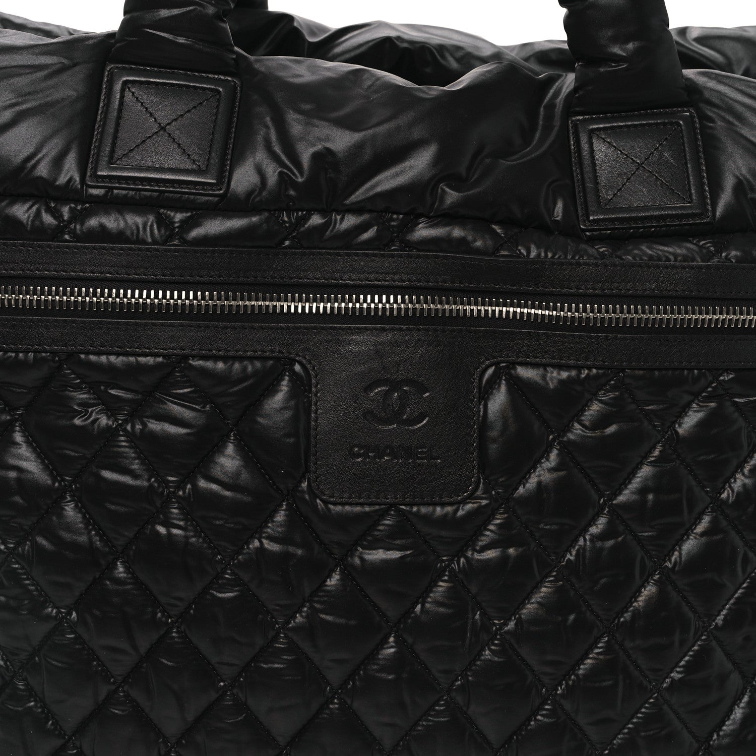 Chanel Nylon Quilted Extra Large Coco Cocoon Tote Black 8 of 10
