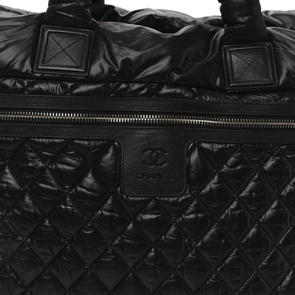 Chanel Nylon Quilted Extra Large Coco Cocoon Tote Black 8 of 10