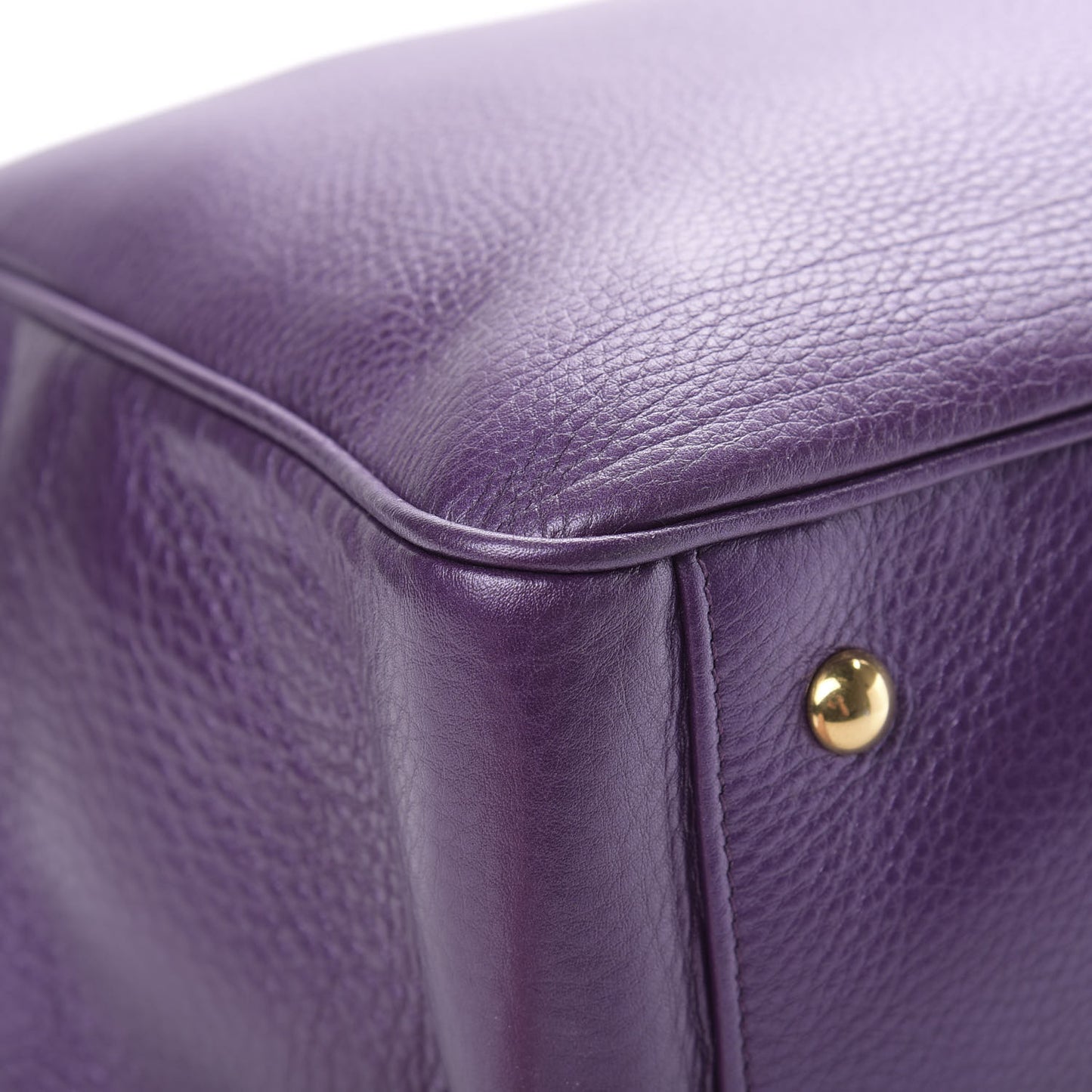 Metallic Pebbled Calfskin Medium 1973 Top Handle Satchel Purple
