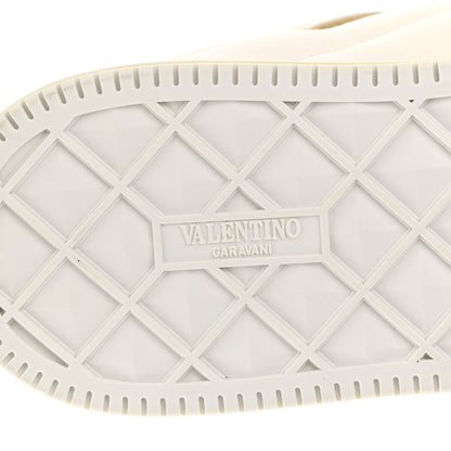 Valentino Garavani Nappa Grained Calfskin Mens One Stud Low Top Sneakers 41.5 White Antique Brass 6 of 9