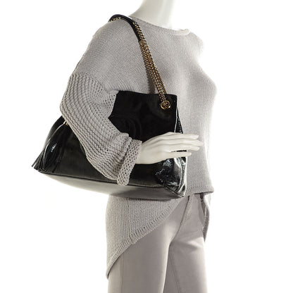 Gucci Patent Medium Soho Chain Shoulder Bag Black 2 of 7