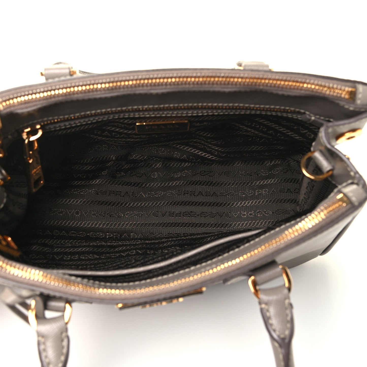 Saffiano Mini Galleria Double Zip Tote Argilla