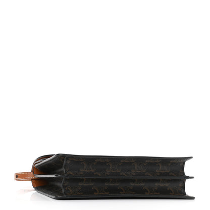 Celine Triomphe Canvas Lambskin Wallet On Strap Tan 5 of 11
