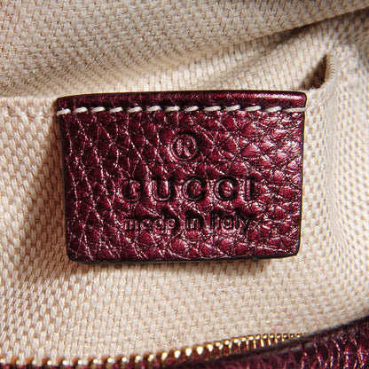 Gucci Metallic Cellarius Calfskin Mini Soho Chain Bag Classic Burgundy 6 of 7