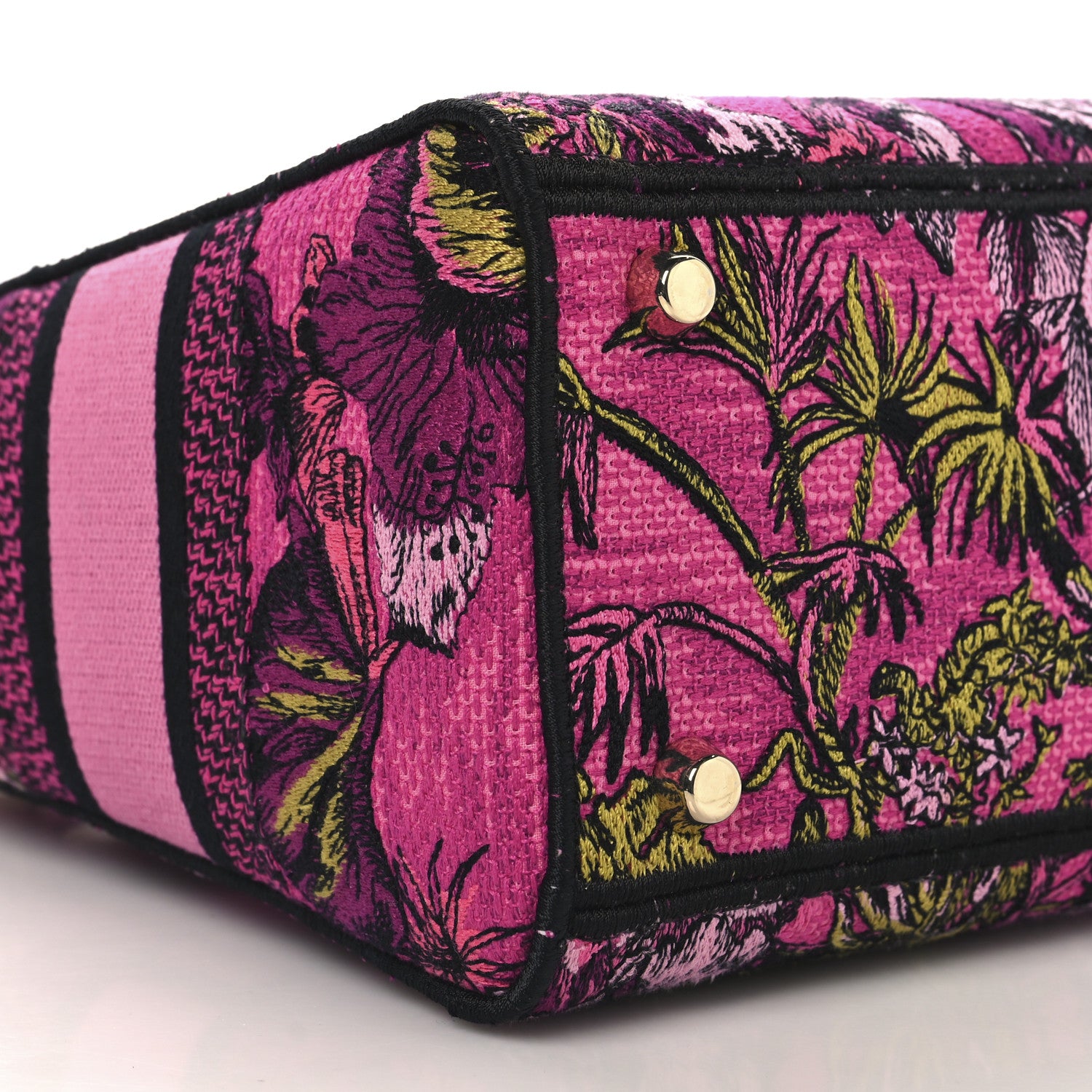 Christian Dior Toile de Jouy Voyage Embroidered Medium Lady D-Lite Fuchsia Multicolor 8 of 10