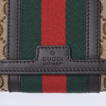 Gucci Monogram Vintage Web Wallet Dark Brown 7 of 8