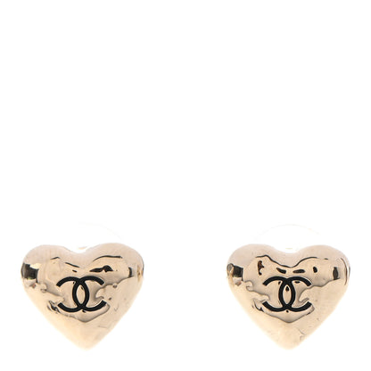 Chanel CC Heart Earrings Gold 1 of 4