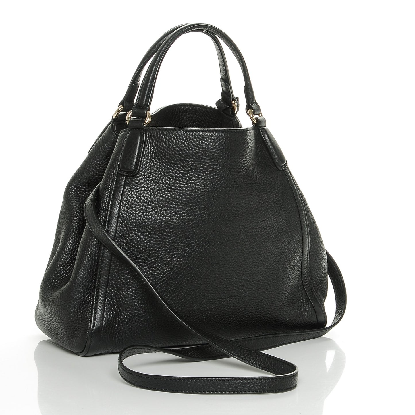 Pebbled Calfskin Small Soho Shoulder Bag Black