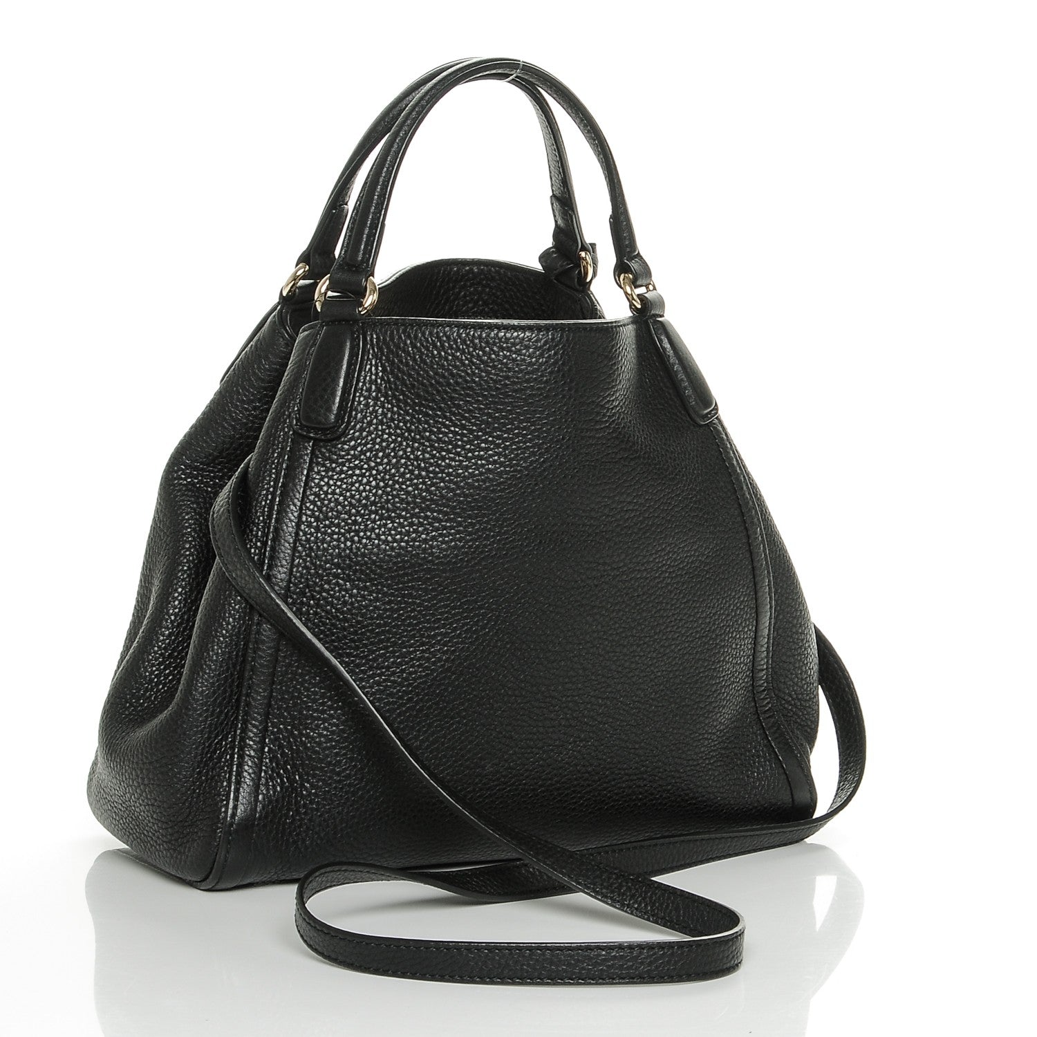 Gucci Pebbled Calfskin Small Soho Shoulder Bag Black 3 of 6
