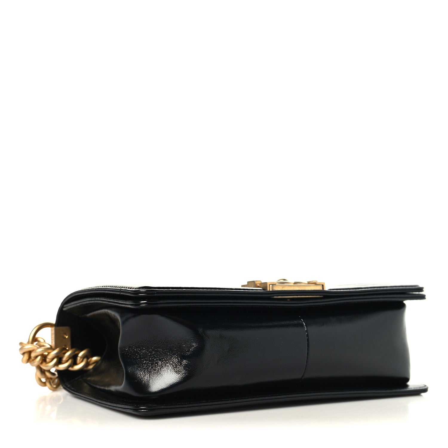 Chanel Metallic Glazed Calfskin Medium Boy Flap Black Gold 4 of 10