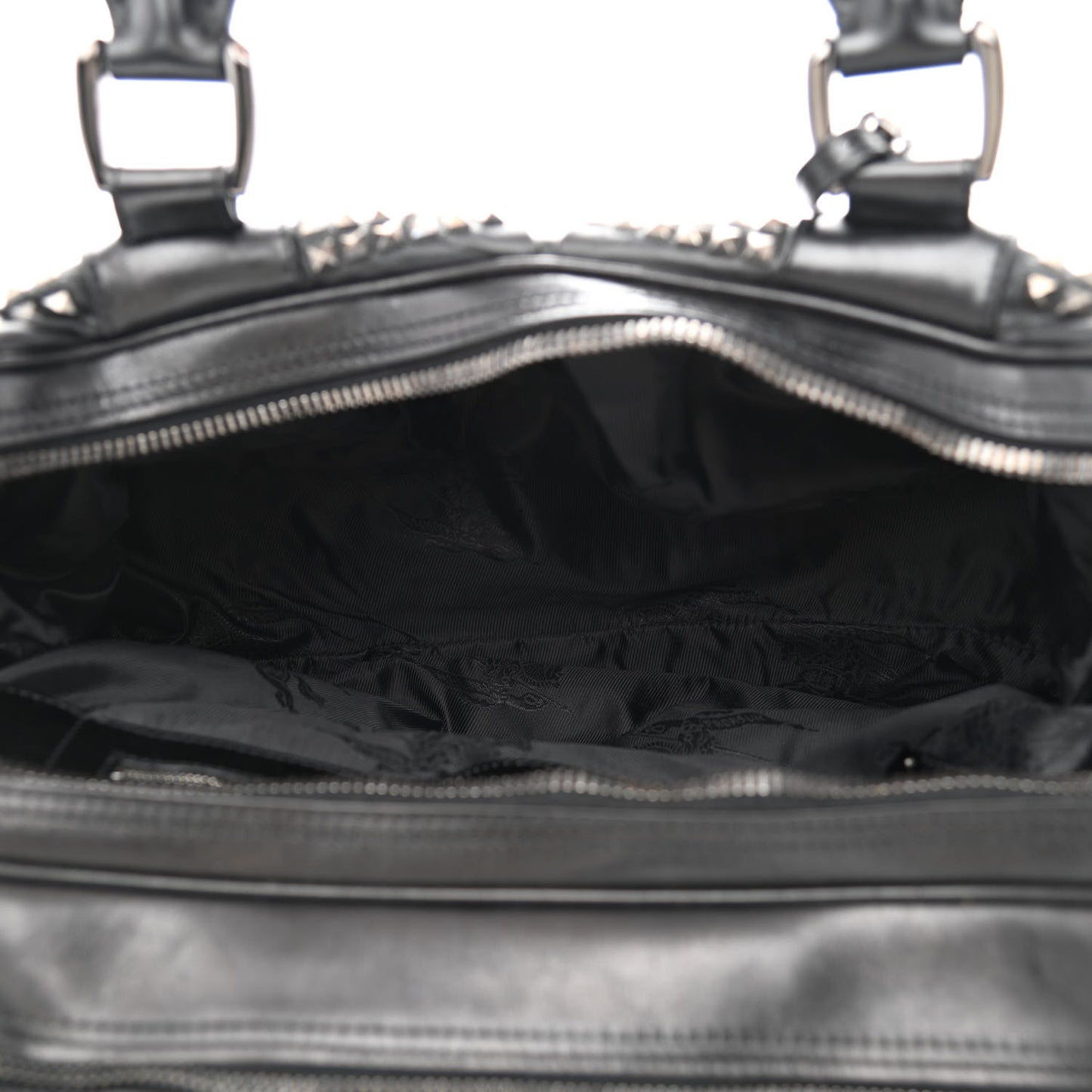 Prorsum Calfskin Studded Knight Satchel Black