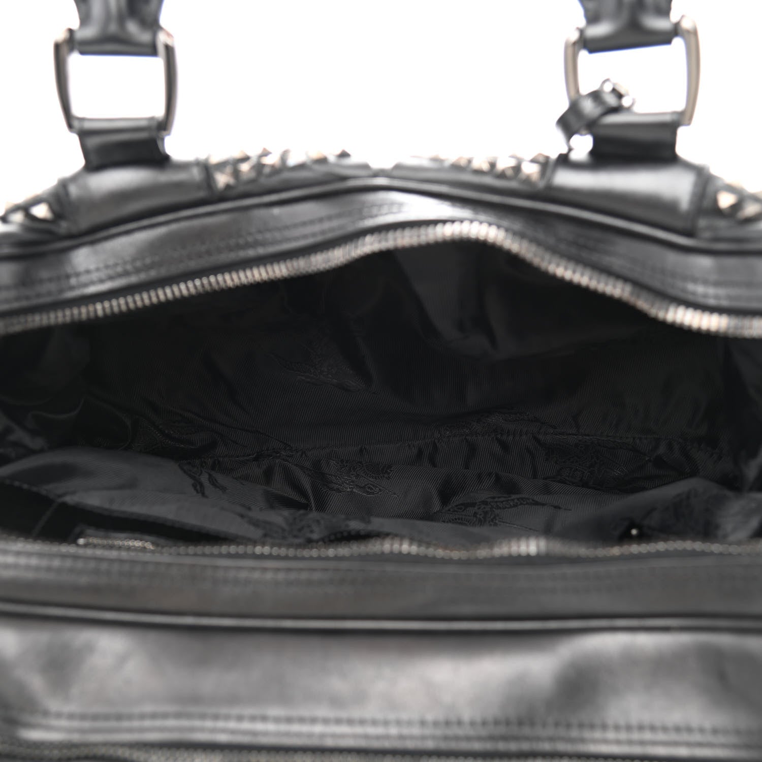 Burberry Prorsum Calfskin Studded Knight Satchel Black 4 of 12