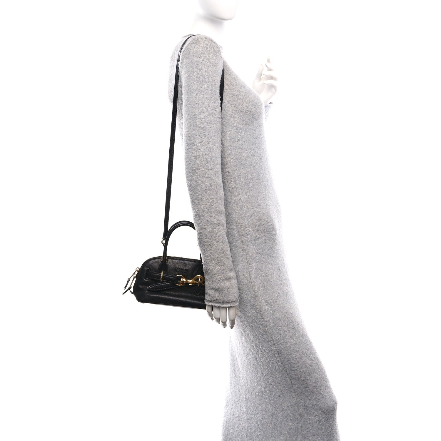 Miu Miu Nappa Mini Aventure Bag Black 2 of 9