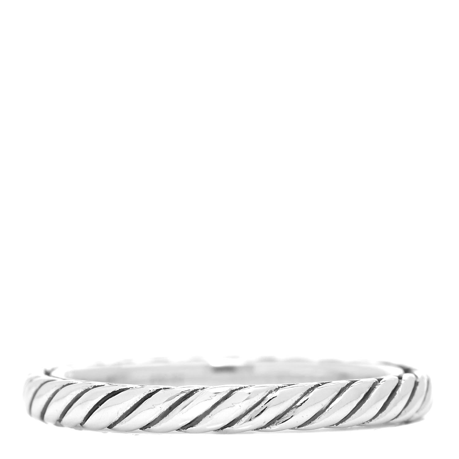 David Yurman Sterling Silver Cable Classics Band Ring 53 6.5 3 of 4