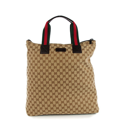 Gucci GG Monogram Large Web Handle Vertical Tote Dark Brown 1 of 7