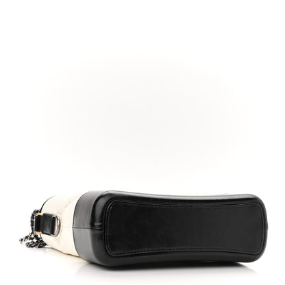 Chanel Aged Calfskin Quilted Medium Gabrielle Hobo Black White 4 of 10