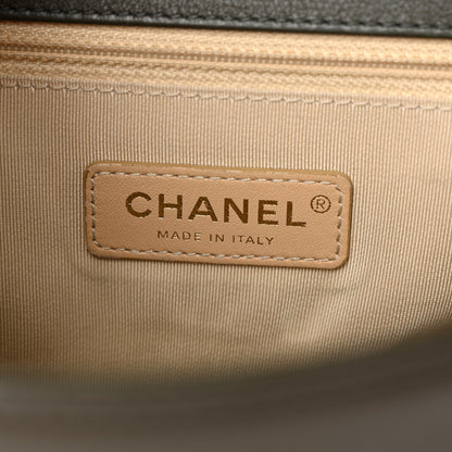 Chanel Grained Calfskin Quilted Medium Label Click Flap Bag Khaki 6 of 14