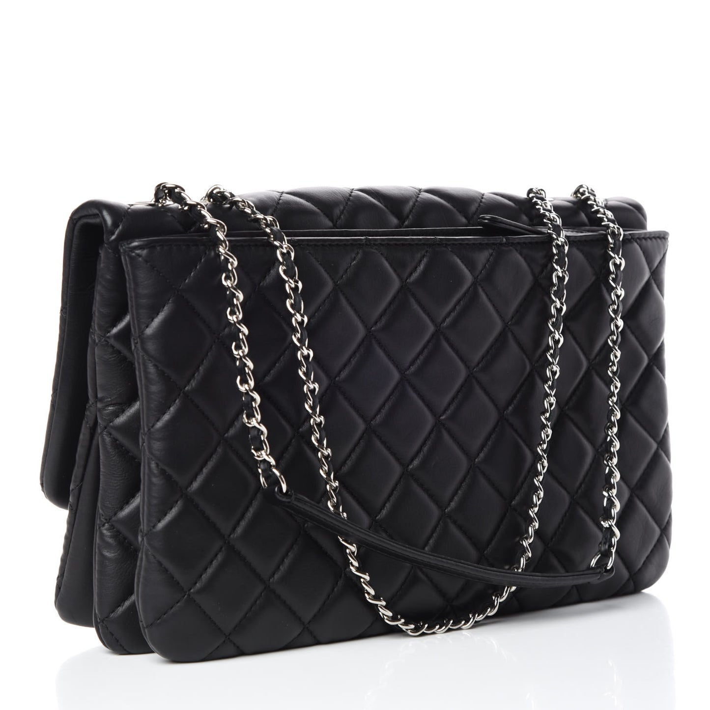 Calfskin Quilted Tender Touch Flap Bag Black