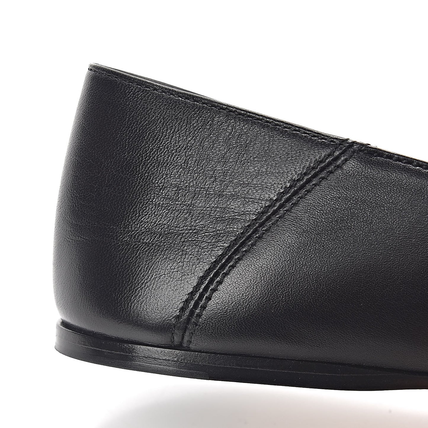 Calfskin Bow Ballet Flats 38 Black
