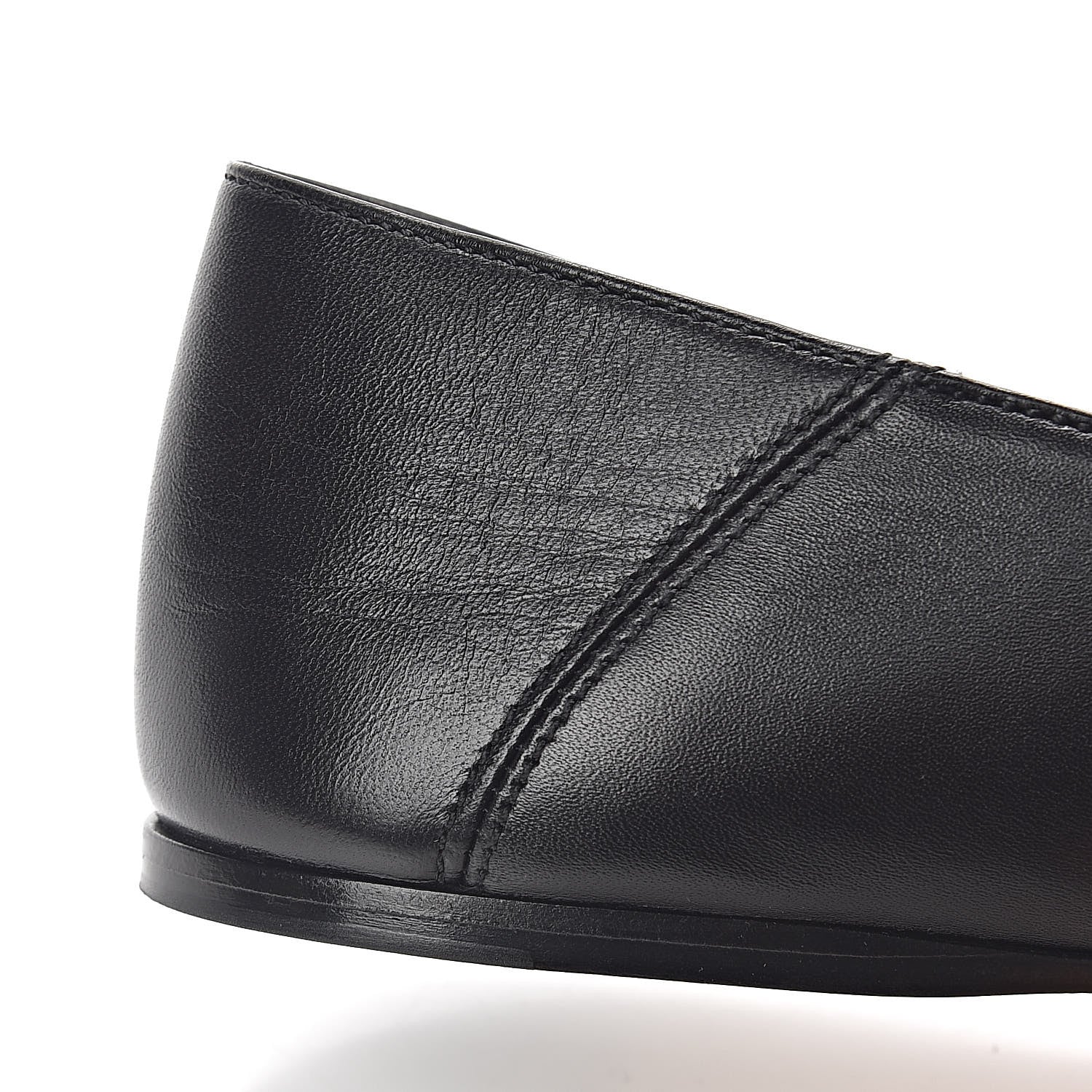 Gucci Calfskin Bow Ballet Flats 38 Black 10 of 12