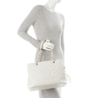 Chanel Caviar Quilted Grand Shopping Tote GST White 2 of 11