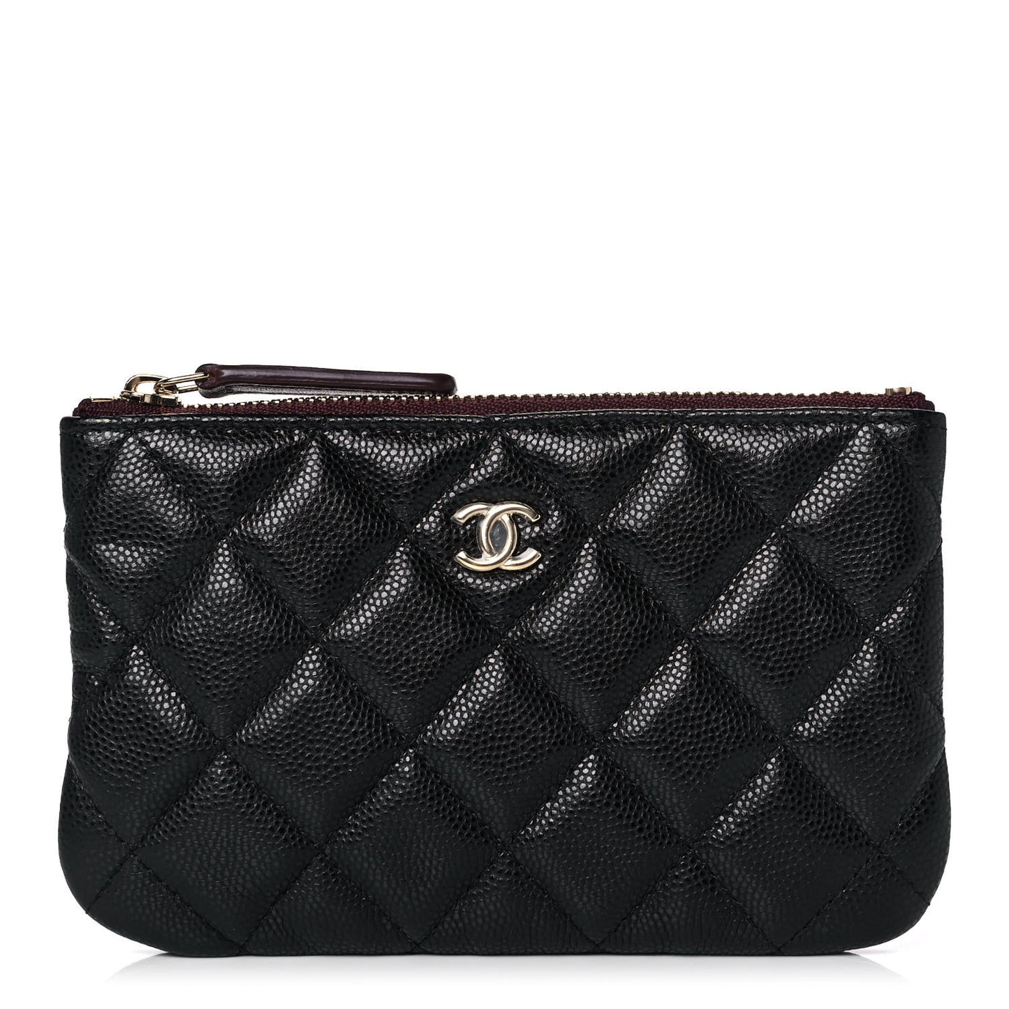 Caviar Quilted Small Cosmetic Case Black