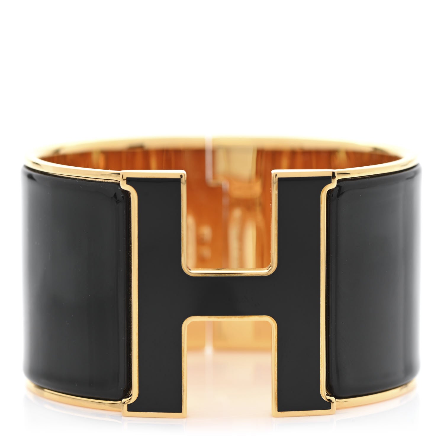 Hermes Enamel Extra Wide Clic Clac H Bracelet GM Black 1 of 5