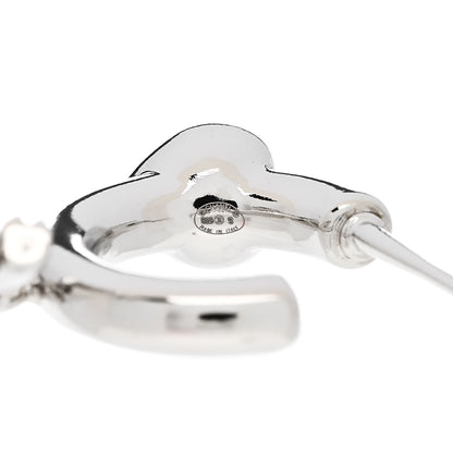 Chanel Crystal Heart CC Drop Earrings Silver 4 of 5