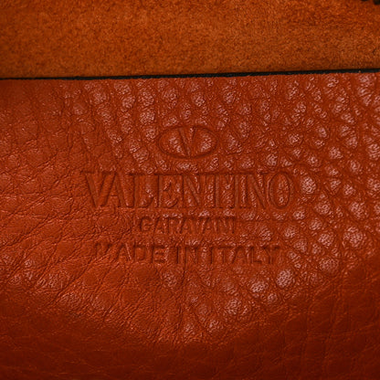 Valentino Garavani Grained Calfskin Small Rockstud Flap Pocket Camera Crossbody Bag Orange 6 of 9