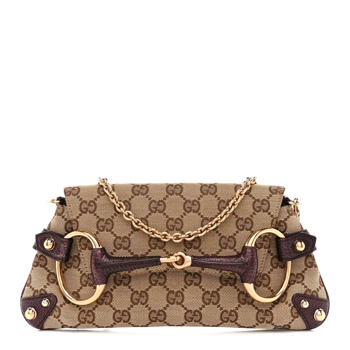 Monogram Small Horsebit Chain Clutch Purple