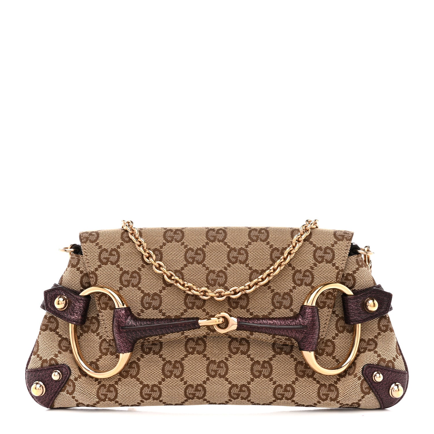 Gucci Monogram Small Horsebit Chain Clutch Purple 1 of 12