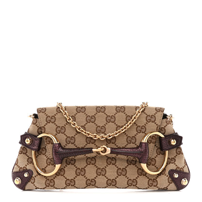 Gucci Monogram Small Horsebit Chain Clutch Purple 1 of 12