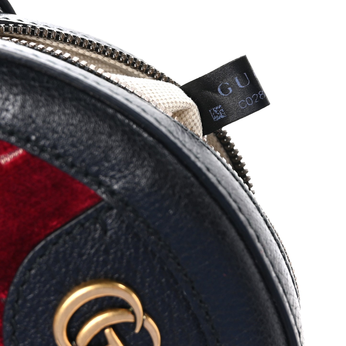 Velvet GG Monogram Textured Calfskin Round Shoulder Bag Red Cipria Black