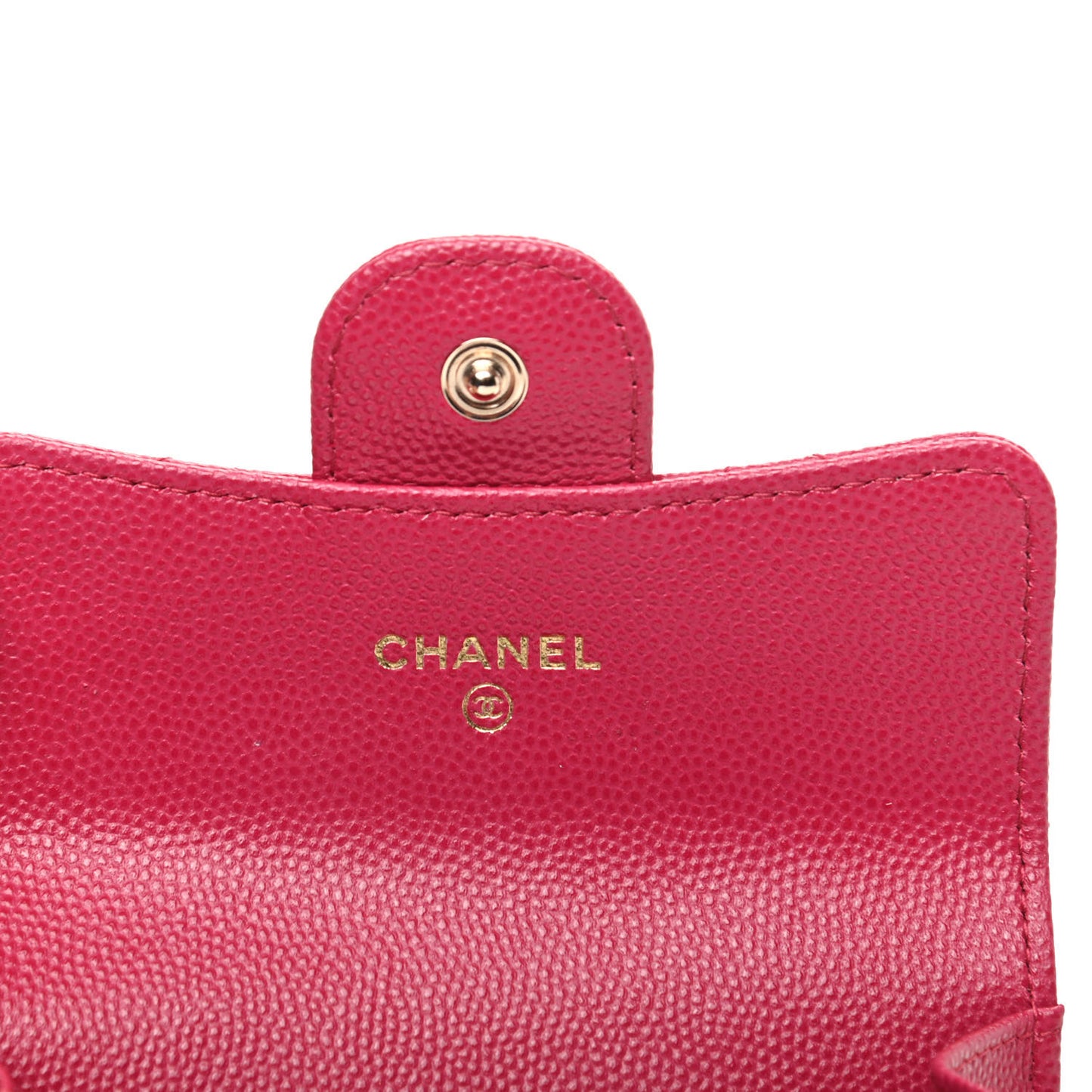 Caviar Quilted Flap Card Holder Wallet Pink