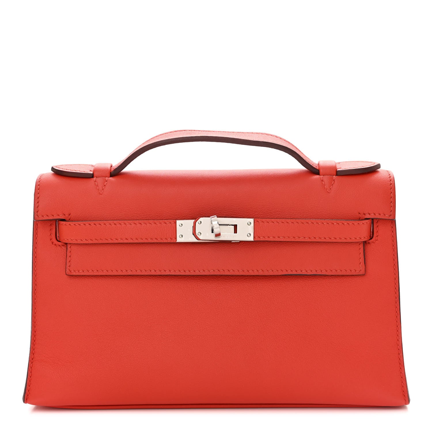 Hermes Swift Kelly Pochette Clutch Rouge Tomate 1 of 7