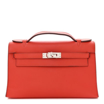 Hermes Swift Kelly Pochette Clutch Rouge Tomate 1 of 7