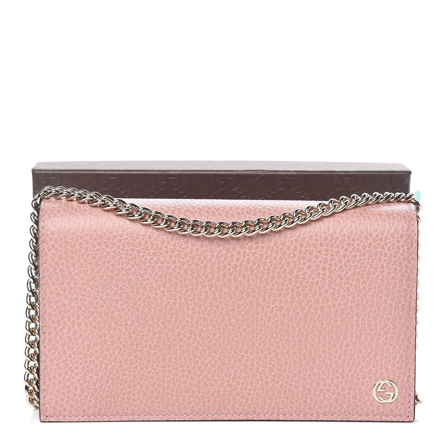 Dollar Calfskin Medium Betty Chain Wallet Soft Pink