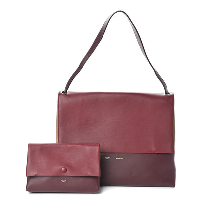 Celine Calfskin Suede All Soft Shoulder Bag Burgundy 1 of 8