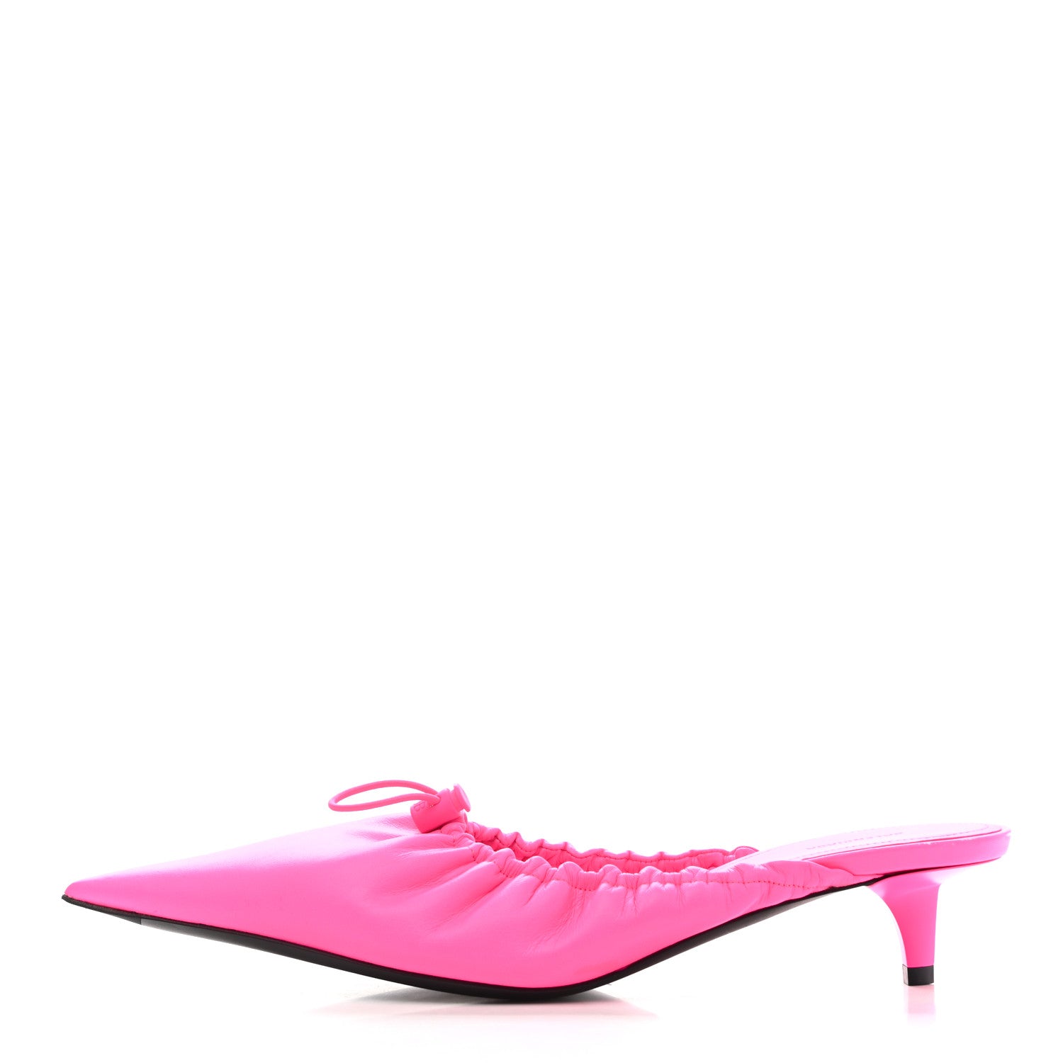 Balenciaga Smooth Nappa Pointed Toe Scrunch Knife 40mm Mules 38.5 Fluo Pink 1 of 12