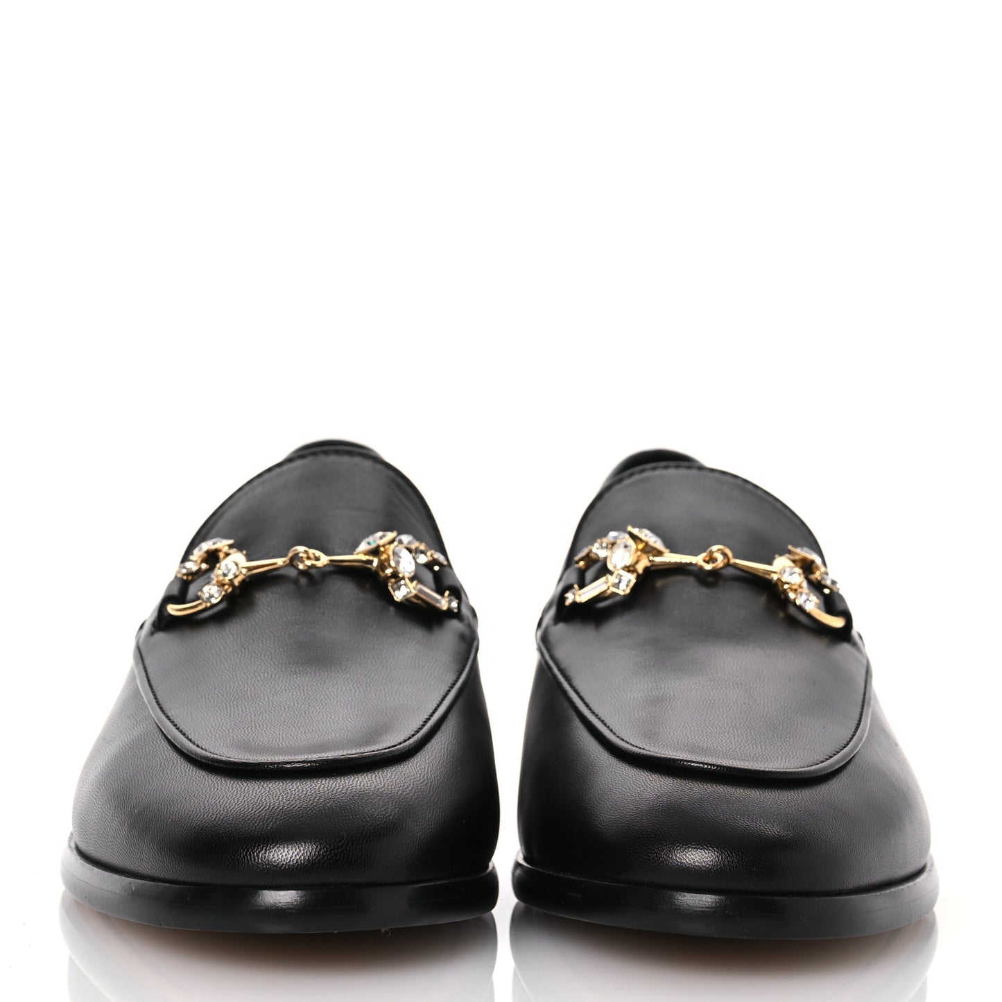 Malaga Kid Crystal Horsebit Womens Jordaan Loafers 38 Black